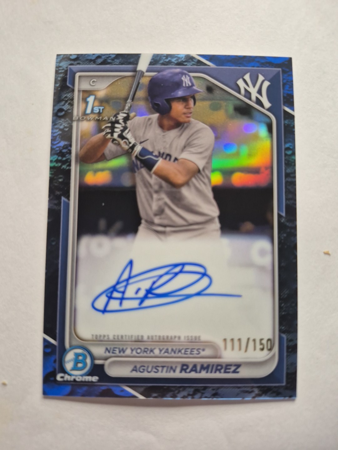 2024 Bowman Chrome 1st RC Auto Agustin Ramirez CPAAR Blue Lunar /150 ROOKIE