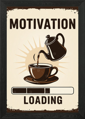 Motivation Loading - Coffee First gerahmtes Wandbild Poster Leinwanddruck Bild