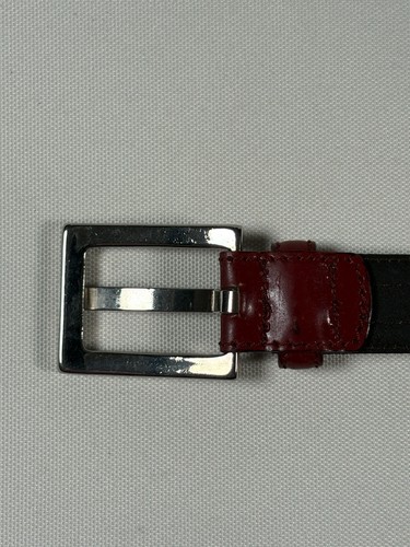 ANN TAYLOR Damen Hochglanz Italienischer Leder Gürtel Rotbraun Größe S Messingschnalle - Bild 6 von 14