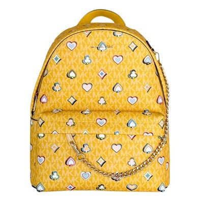 Michael Kors Slater Medium Chain Backpack MK Hearts Spades