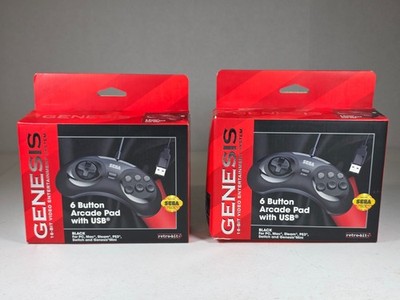 Retro-Bit Official Sega Genesis Controller 6-Button Arcade Pad - Black