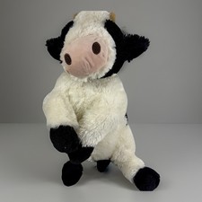 GUND Cow Plush Stuffed Animal Black White Floppy Bean Filled Farm Toy