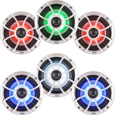 Wet Sounds Bundle 3 pair XS 65i Series Silver Grill 6.5" Speakers with RGB LED