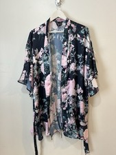 Victoria  s Secret Floral Kimono Robe Belted Lightweight Dressing Gown M/L