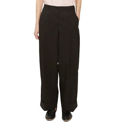 Dries Van Noten NWT Pakora Cotton Pants Cuffed Hem Wide Leg Sz 44