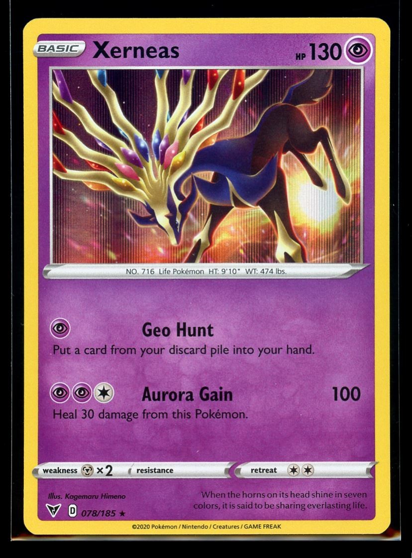 2020 Sword & Shield - Vivid Voltage Xerneas #78 Holo Rare Pokemon Card