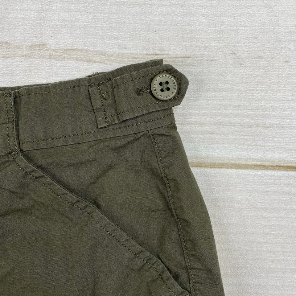 Sanctuary Shorts Women's Size XL Green Pockets Stretch Cuffed High Rise Army - Image 2 of 4