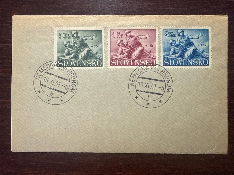 SLOVAKIA FDC COVER 1941 YEAR WOUNDED SOLDIER RED CROSS HEALTH MEDICINE STAMPS