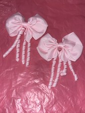 Pink Curly Handmade Hair Bows for Girls Hair Accessories Hair Clips