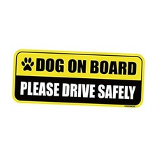 Dog on Board Car Magnet - Colorful, Reflective, Weather-Resistant Yellow/Black