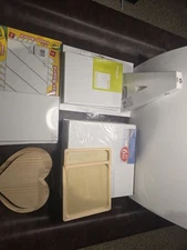 Art Supplies, 14 Assorted Canvas And 4 Wooden Plaques