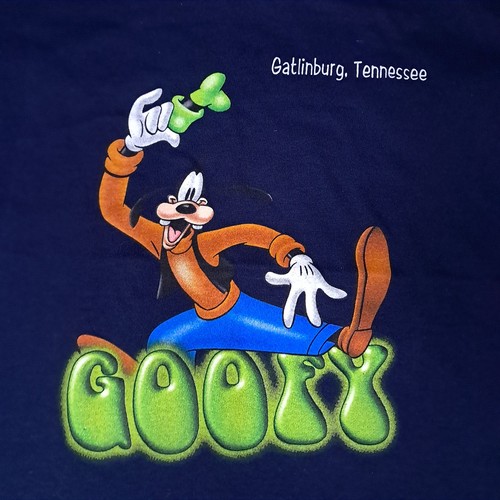Vintage Goofy T-shirt Kids Youth Medium Blue Gatlinburg New Old Stock - Picture 2 of 8