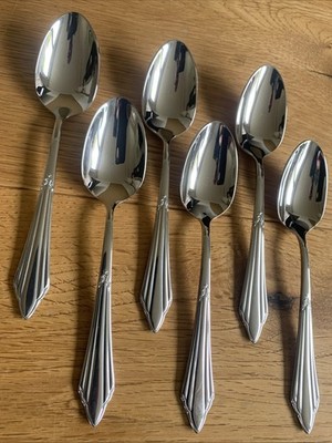 WMF Fächer Cromargan Protect Edelstahl Besteck 6 Kaffeelöffel 13,6 cm Top