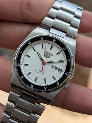 Seiko 5 Automatic 7S26 Railway Time Dial Vintage Men's Watch Rare