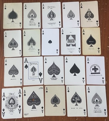 Vintage Single Swap Ace of Spades Playing Cards Lot of 20 - Set 2