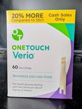 60 OneTouch Verio Blood Glucose Test Strips Exp 12/31/2027