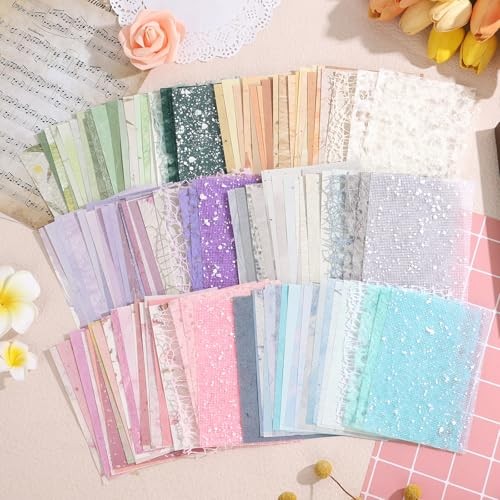 156 Sheets Textured Scrapbook Paper and Mesh Fabric Assorted Set, Sublaga 6 - Picture 8 of 8
