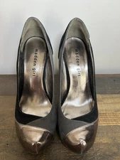 Madden Girl Black & Gray Metallic Heels – Women’s 7