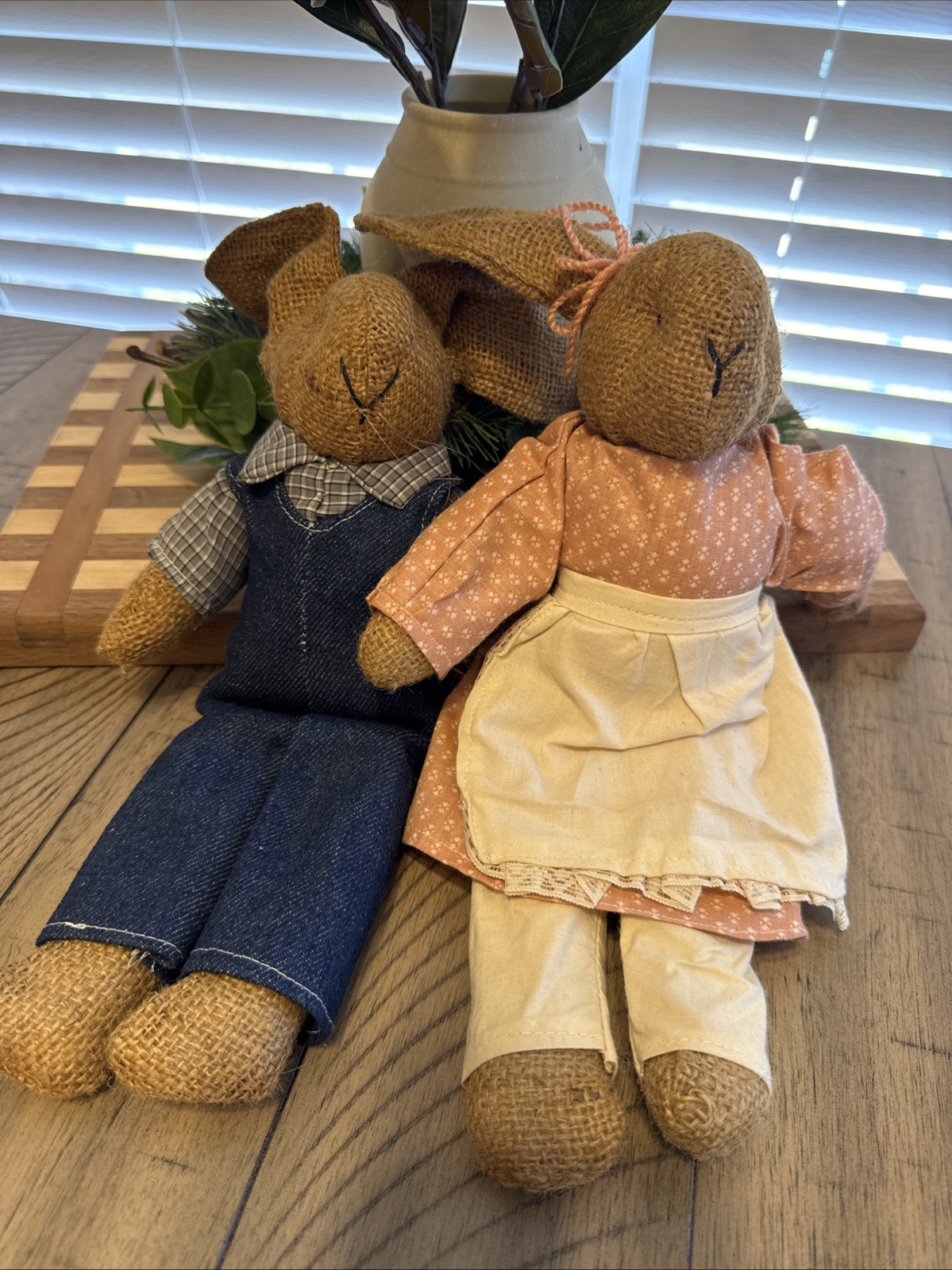 Vintage Burlap Bunny Rabbit Set