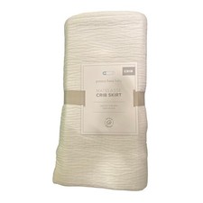 Pottery Barn Kids Matelasse Crib Skirt NWT White 100 Cotton 16" Drop