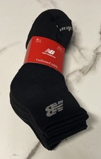 New Balance Sport Active Designer 6 Pack Mens Casual Cushion Ankle Socks Black