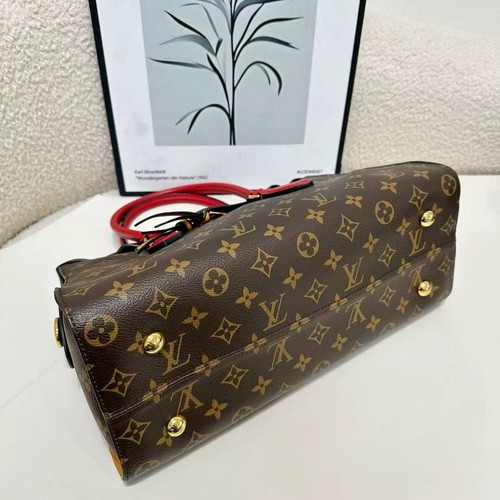 Louis Vuitton Tuileries Monogram Canvas Handbag with Red Leather Handles - Picture 7 of 13