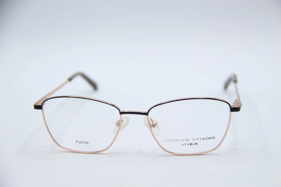 НОВЫЙ ADRIENNE VITTADINI STUDIO AV626 ЧЕРНЫЙ/РОЗОВОЕ ЗОЛОТО ПОДЛИННЫЙ ОЧКИ 49-16 - Изображение 2 из 4
