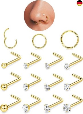 15PCS 18G Nasenpiercing Ring 20G Nasenpiercing Stecker,Helix Piercings Chirurgen