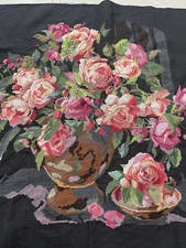 Handmade Gift completed finished cross stitch Rose 24''x 24'' New Decor