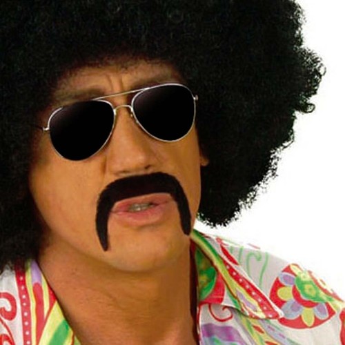 70er Jahre Schnurrbart Mexikaner Bart schwarz Hufeisen Oberlippenbart Fu Manchu
