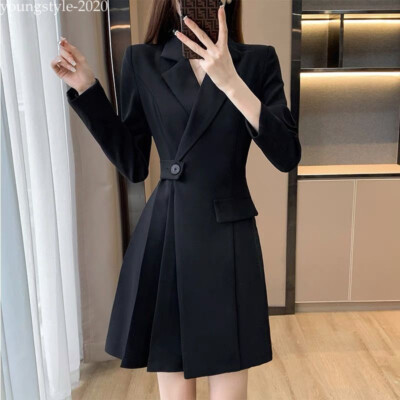 long sleeve workwear dress Black Fit and Flare Collared Dress, Button Front Midi Sophisticated Dress Workwear Dress Corporate Attire Smart Casual Dress Long Sleeve