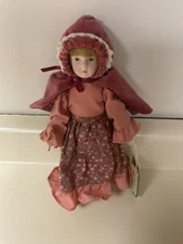RUSS Berrie Co Porcelain Doll Months to Remember NOVEMBER 1595 Pink Dress & Cape
