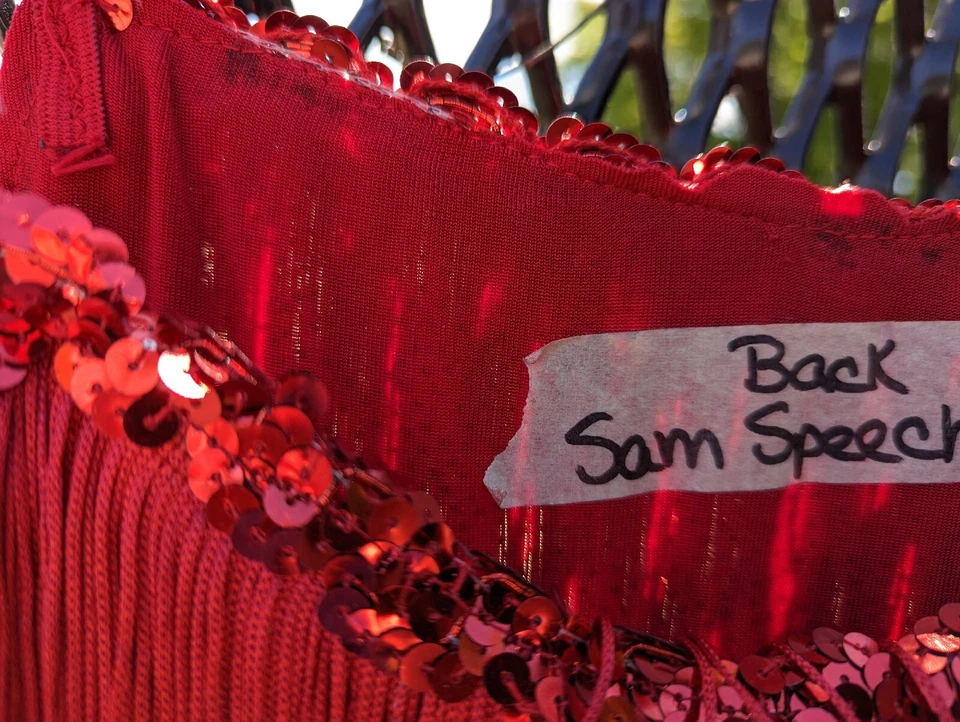 Deep Red Sparkly Handmade 1920s Flapper Girl's Costume Small - Image 4 of 4