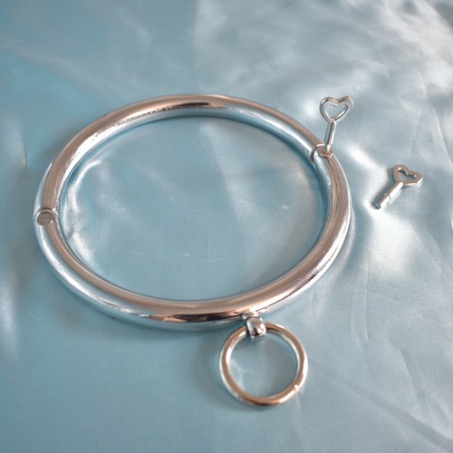 Abschließbarer Metall HALSREIF mit O-Ring, Halsband* Bondage Fetisch Halskorsett - Picture 4 of 7