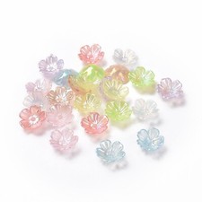 500g 5-Petal Flower Transparent Acrylic Beads Caps DIY Jewelry Findings 10.5x4mm