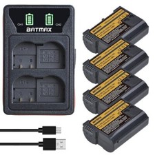 2/4 EN-EL15c Battery Pack Dual USB Charger For Nikon D750 D7500 Z5 Z7 Cameras