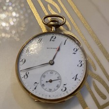 Vintage Howard 14k Yellow Gold 46mm 17j Pocket Watch c. 1920