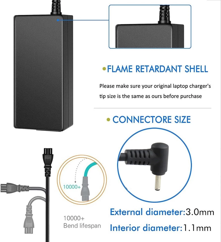 For Acer Laptop charger 135W/90/45/65W Power Adapter Aspire TravelMate 5.5x1.7mm - image 4 of 4