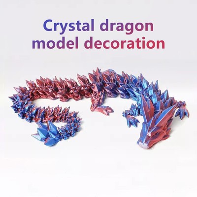 3D Printed Dragon - Dragon Fidget Toy, Large Pearly Sheen Articulated Dragon