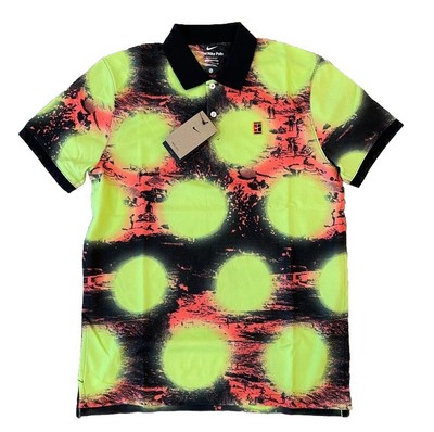 Nike Court Andre Agassi Space Print Tennis Polo Shirt Men's M DV9048-702 NWT