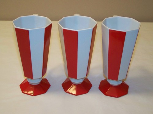 Seyei Fine China Red & White Striped Coffee Cup Mug - Lot of 3 - Excellent - Picture 2 of 7