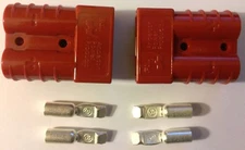 Authentic Anderson SB50 Connector Kit Red 10/12  2 Pack 2 Connectors + 4 Contact