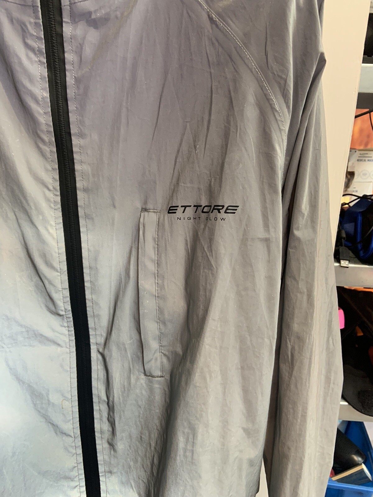 Mens Ettore Grey Night Glow HighVis Cycling Jacket L Used with Defects eBay