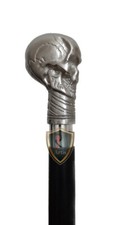 handmade Steampunk Antique Walking Stick Aluminium Skull Head Handle Cane Gift
