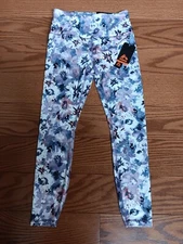 RBX Athletic 7/8 Ankle Leggings Womens Small Purple Floral Print NWT