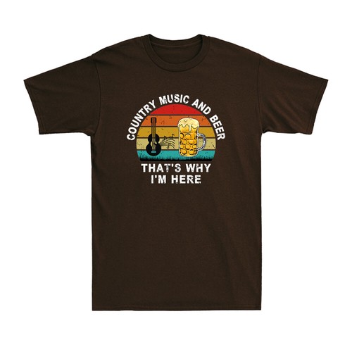 Country Music And Beer That's Why I'm Here Perfect Beer Lover Gift Men's T-Shirt - Picture 9 of 10