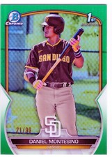 2023 Bowman Chrome Prospects Green Refractor #BCP114 Daniel Montesino Padres /99