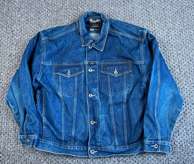 VTG Kani Jeans Denim Jacket Adult 2XL Blue Faded Streetwear Y2K Trucker