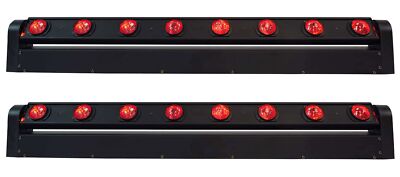 (2) Rockville MOTIONSTRIP Moving Head RGBW Color Strip Wash/Beam Light Bars