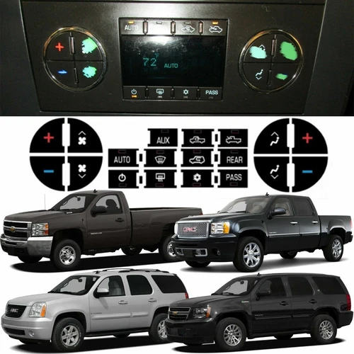 Climate Control Button Stickers Fit For 2007-2014 Chevy Silverado 2500HD 3500HD - Picture 1 of 14
